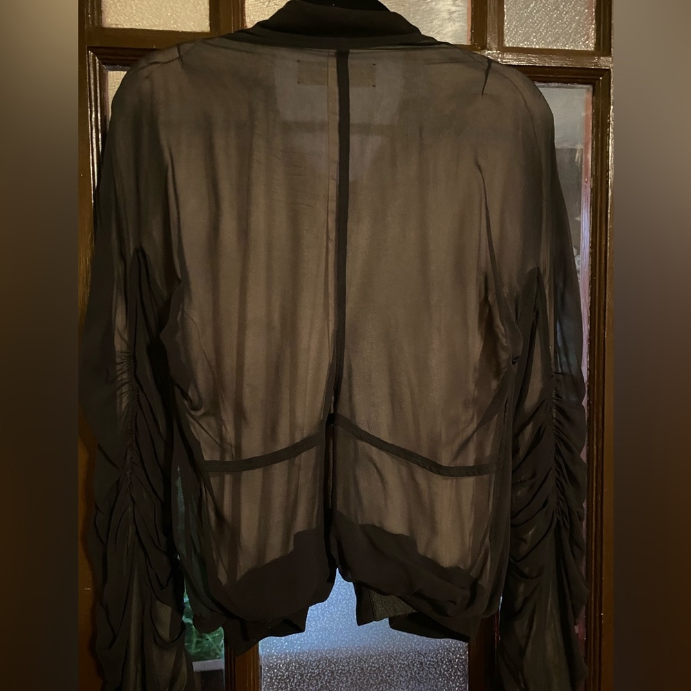 Haider Ackermann Ruffled Silk Bomber Jacket, L - Picture 8 of 10